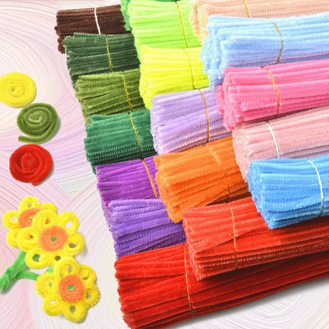 Bunte Chenille Stiele Rohr Reiniger, Plüsch Lametta Stick, 100-teiliges Set - Bild 1
