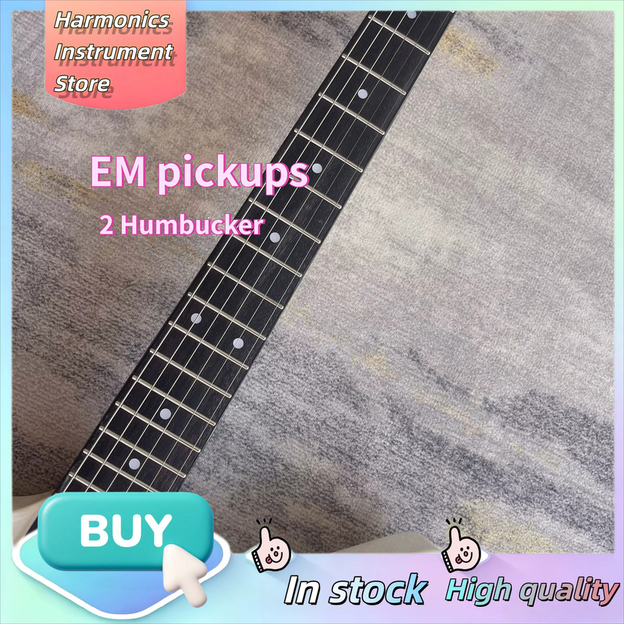 OUCEY Explorer 1958 E-Gitarre Pure White mit EMG Active HH Tonabnehmern und schwarzer Hardware - Bild 2