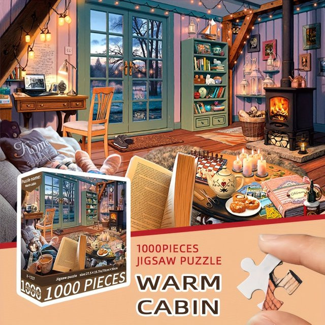MaxRenard Winter-Hütten-Szene Puzzle, 1000 Teile - Bild 1