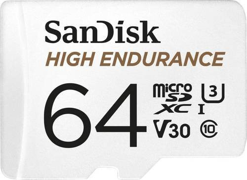 SanDisk High Endurance microSDXC Speicherkarte 64GB UHS-I U3 V30 Class 10 mit SD-Adapter - Bild 1