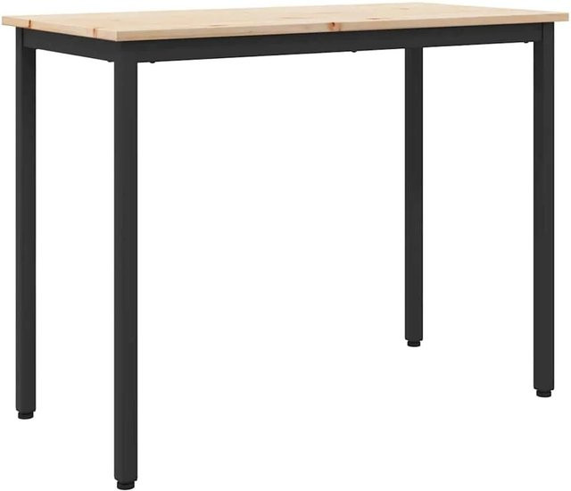 vidaXL Tisch in Natur und Braun aus Holzwerkstoff und Stahl, B/T/H: 100 x 50 x 77 cm - Bild 1