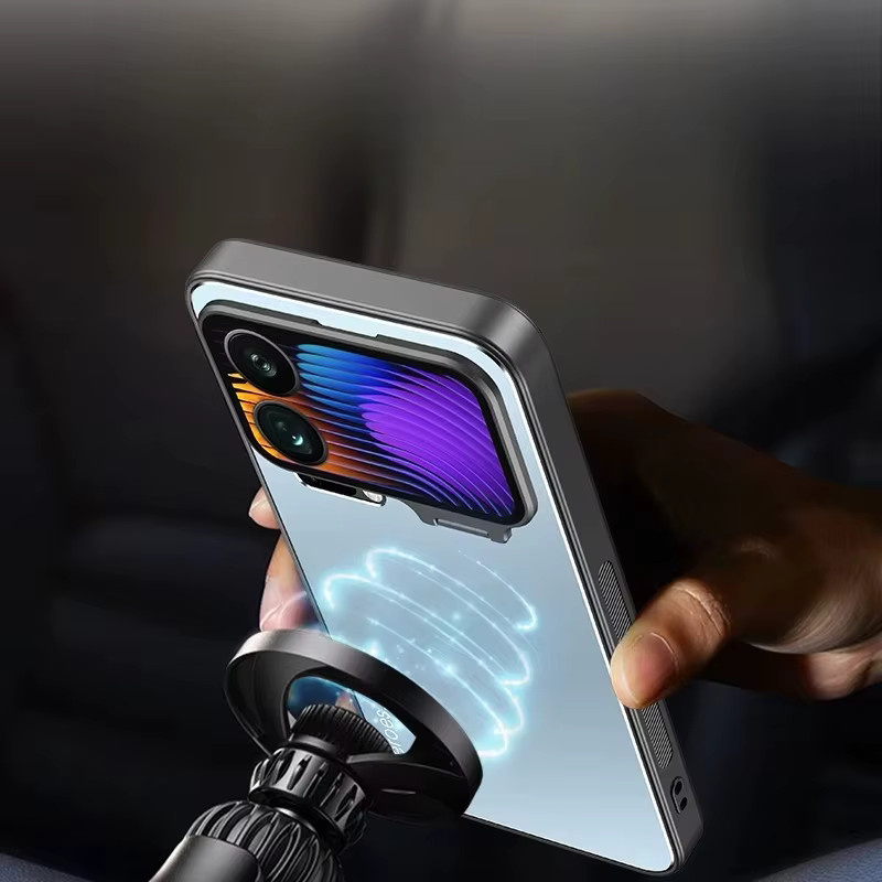 Magnetische Schutzhülle für Xiaomi 17 Pro Max und Xiaomi 17 Pro mit Kamera-Objektivschutz und integriertem unsichtbarem Ständer in Schwarz oder Silber - Bild 2