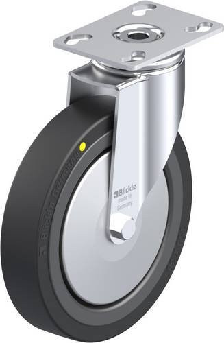 Blickle Lenkrolle LKPA-VPA 150K-EL-FA in Schwarz und Grau mit Schraubbefestigung, Rad-Durchmesser: 150 mm, Tragfähigkeit: 100 kg - Bild 1