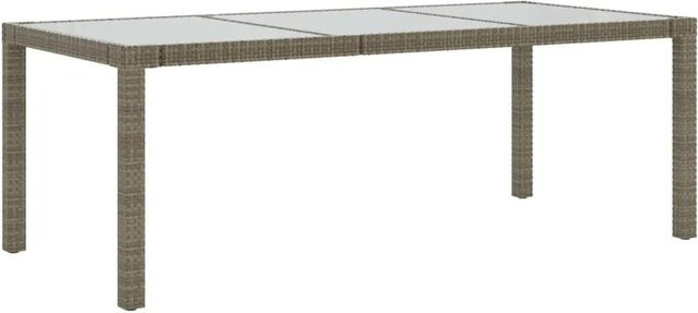 Furnicato Gartentisch aus Poly Rattan und gehärtetem Glas in Grau, B/T/H: 190 x 90 x 75 cm - Bild 1