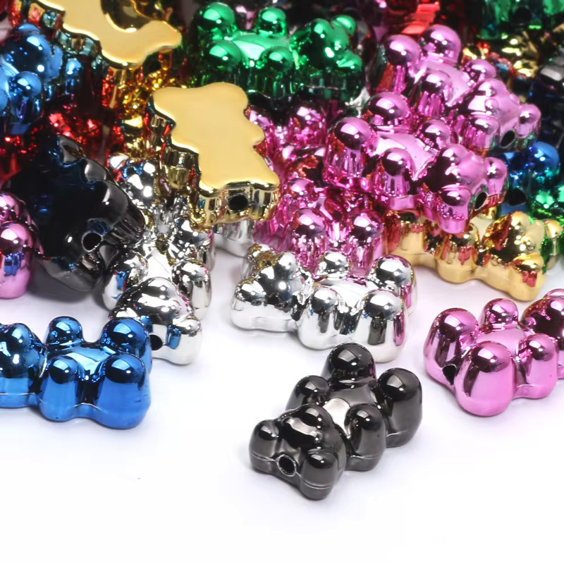Laudsong Charms Spacer Perlen, Acryl, Mini Bär, Bunt, 12x18mm - Bild 5