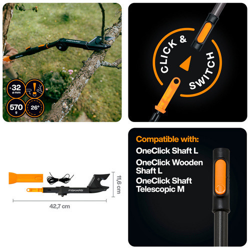 Fiskars OneClick Baumschere in Schwarz für Aststärken bis 32 mm - Bild 2