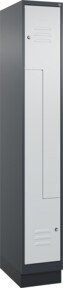 C+P Z-Spind Classic PLUS mit Sockel, 2 Fächer, Farbe: Anthrazitgrau/Lichtgrau, H x B x T: 195 x 30 x 50 cm, mit Zylinderschloss - Bild 1