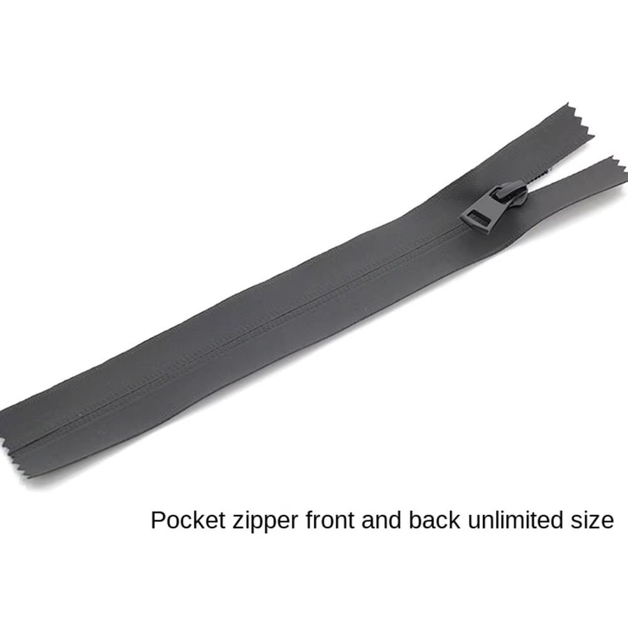 Wasserdichter Nylon Doppelköpfer Reißverschluss mit unsichtbarem Doppelschieber in Schwarz für DIY Nähwerkzeuge und Zubehör - Bild 1