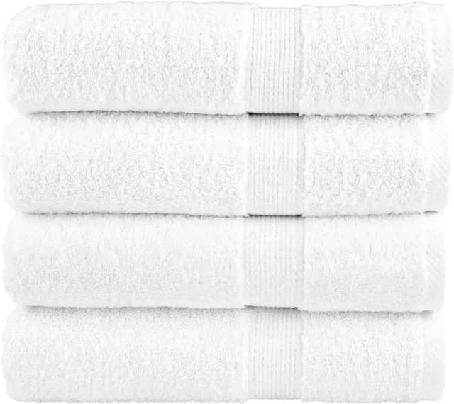 vidaXL Premium-Handtücher SOLUND Set aus 4 Stück in Weiß, 600 g/m², B/H: 50 x 100 cm - Bild 1