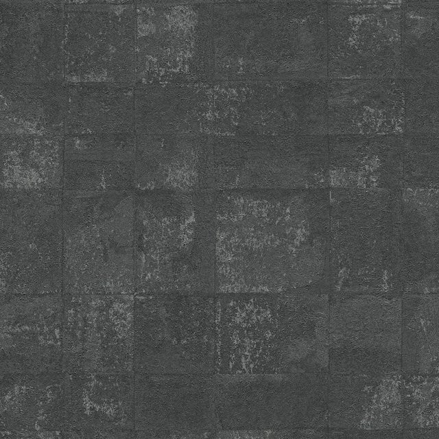 PROFHOME Tapete Stein Kacheln Metallic Anthrazit Platin Schwarz, Breite: 0,53 m, Länge: 10,05 m - Bild 1