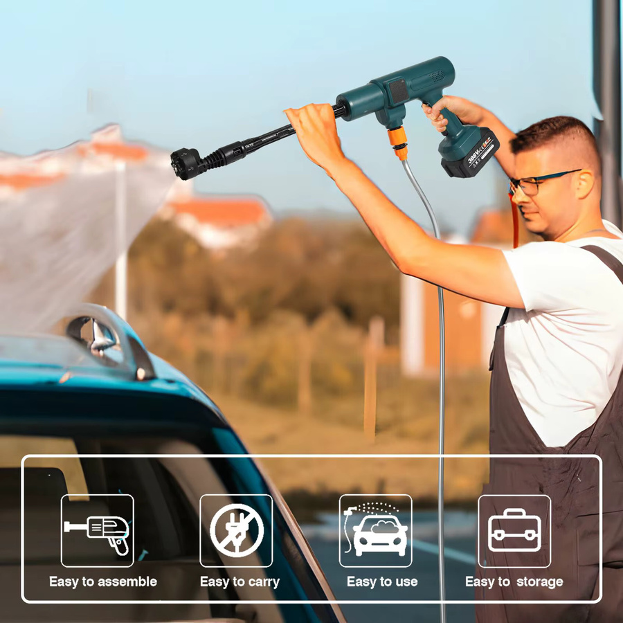Bürstenloser elektrischer Hochdruckreiniger mit 3500W und 200Bar für Makita 18V Akku LXT, Akku-Autowaschanlage und Gartenbewässerungswerkzeug - Bild 5