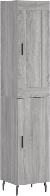 vidaXL Highboard Grau Sonoma aus Holzwerkstoff und Metall, B/T/H: 34,5 x 34 x 180 cm - Bild 1