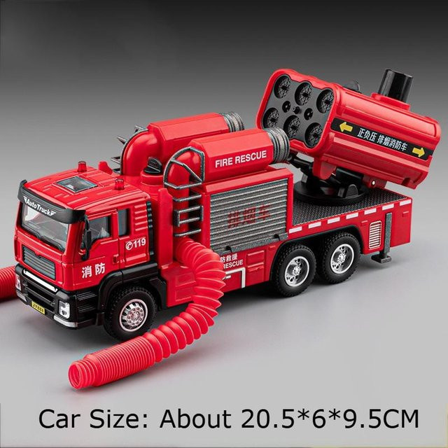 Rauchabzug Feuerwehrauto Wassertank, Modell Spielzeug, 1:50, Musik, Licht, Metallkarosserie, ab 14 Jahren - Bild 1