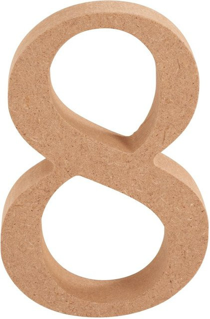 VBS MDF Zahl Ziffer 8 in Braun, Höhe: 8,0 cm - Bild 1
