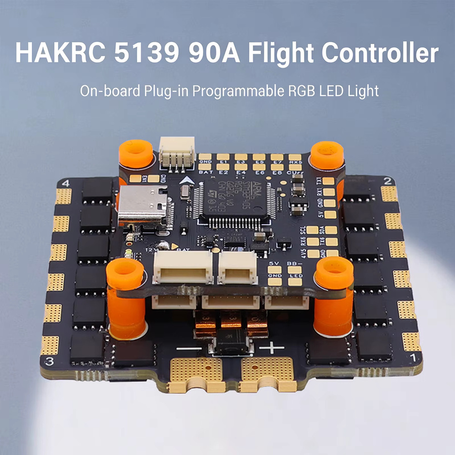 HAKRC 5139 F4551 Stack 4-in-1 ESC Flight Controller Schwarz, 90A/110A, programmierbar, 2S-8S Lipo, Dshot Unterstützung für FPV Racing Drone - Bild 2