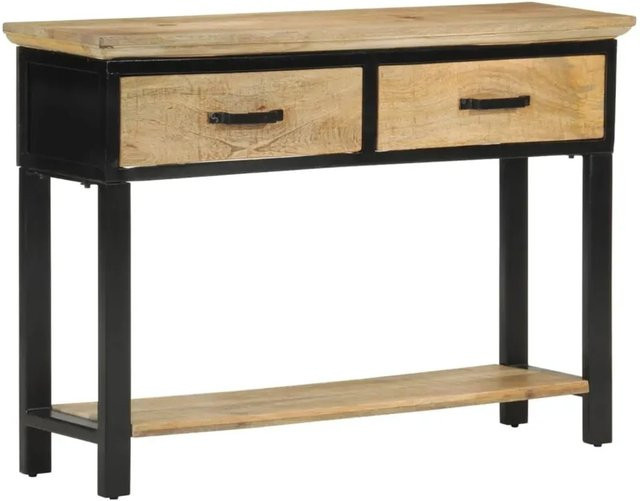 vidaXL Konsolentisch aus Mango Massivholz in Braun und Schwarz, B/T/H: 110 x 30 x 75 cm - Bild 1