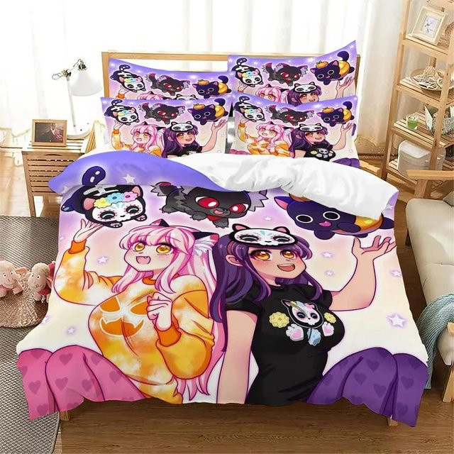 Aphmau My Street Bettwäsche-Set mit Bettbezug und Kissenbezug, Mehrfarbig, B/T: 210 x 210 cm - Bild 1