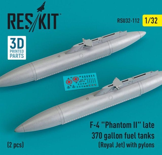 ResKit Models F-4 Phantom II late 370 gallon fuel tanks with pylons, 2-teiliges Set - Bild 1