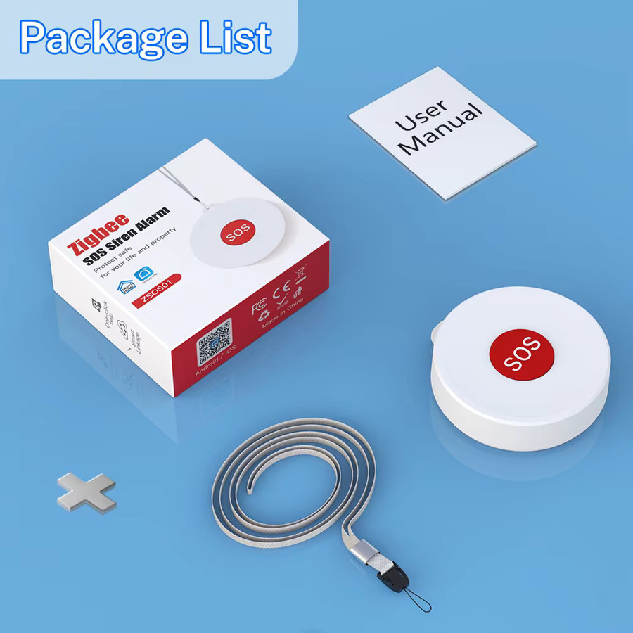 Tuya ZigBee Wireless SOS-Taste mit App-Fernbedienung in Weiß (erfordert Tuya Zigbee Gateway) - Bild 5