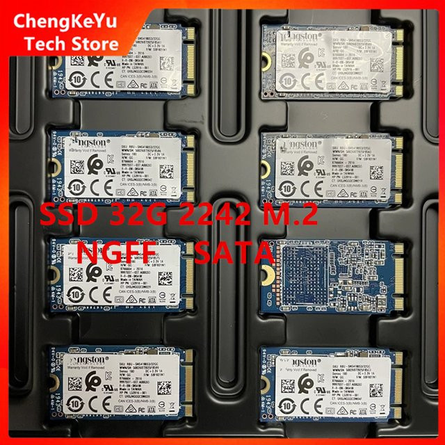 Kingston 32 GB M.2 SSD Solid State Drive mit M.2 NGFF 2242 Schnittstelle und SATA in Schwarz - Bild 1