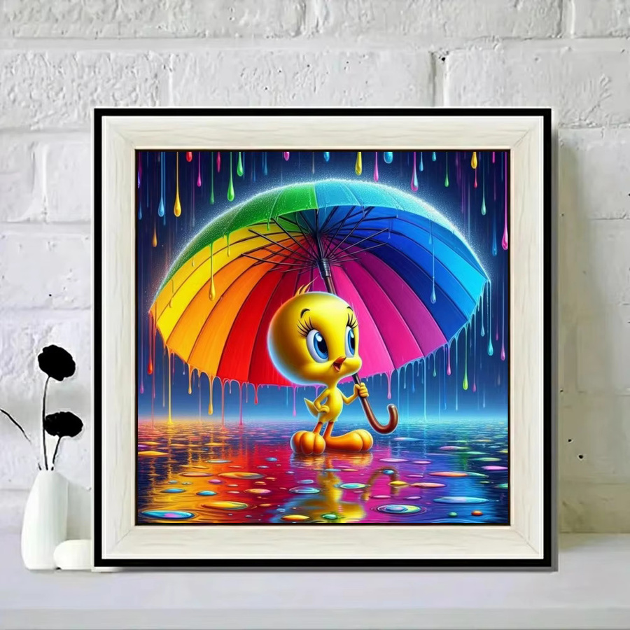 Potdemiel Diamond Painting Kit Tweety Vogel Looney Tunes Gelb mit runden Steinen für DIY Kunst und Deko - Bild 3