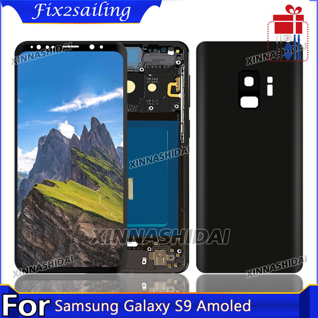 Samsung Galaxy S9 G960 AMOLED Display mit Touchscreen Digitizer und Rahmen in Schwarz - Bild 1