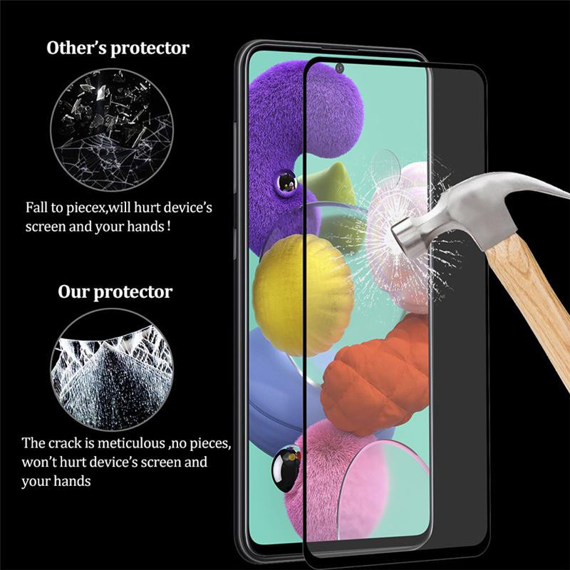 Samsung Galaxy A51 Vollbildschutz aus 9H gehärtetem Glas in Schwarz und Transparent - Bild 5