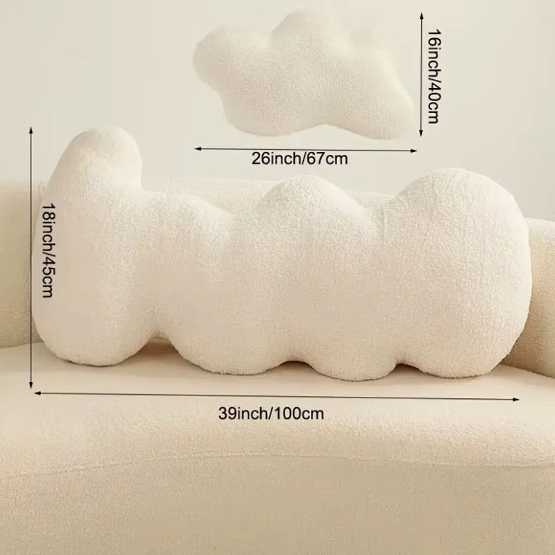 WQSPRING Wolkenform Dekokissen aus weichem Plüsch in Weiß - Bild 2