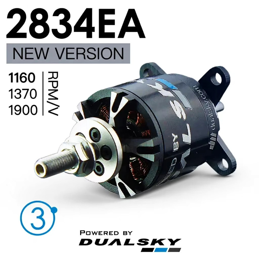 DUALSKY XM2834EA Bürtenloser Motor, 3. Generation, Starrflügelzubehör, Metall, Schwarz - Bild 4