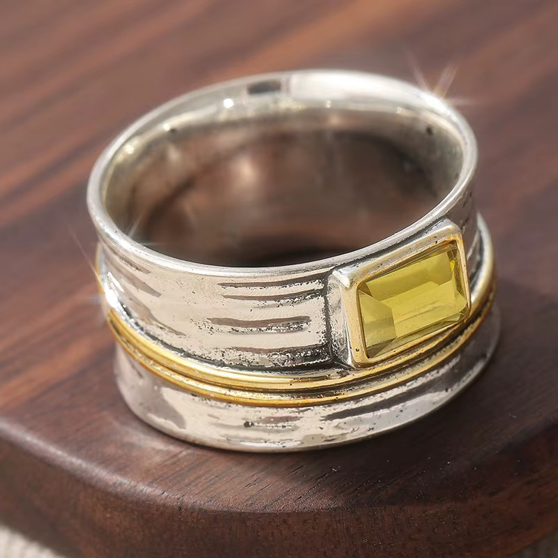 YoYo Ring, silberfarben, grüner synthetischer Zirkonia, Damen - Bild 3