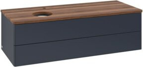 V&B Waschtischunterschrank Antao mit Beleuchtung, Farbe: Weiß und Blau, Lackiert, B/T/H: 120 x 50 x 50 cm - Bild 1