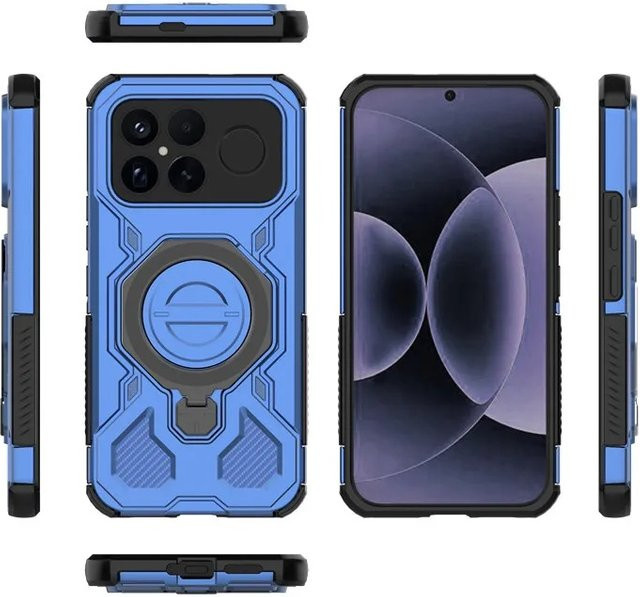 Robuste und stoßfeste Handyhülle für Xiaomi POCO M8 F7 K80 Pro Ultra und Redmi K90 Pro Max mit magnetischem Ständer und harter Abdeckung in Blau oder Grün - Bild 1