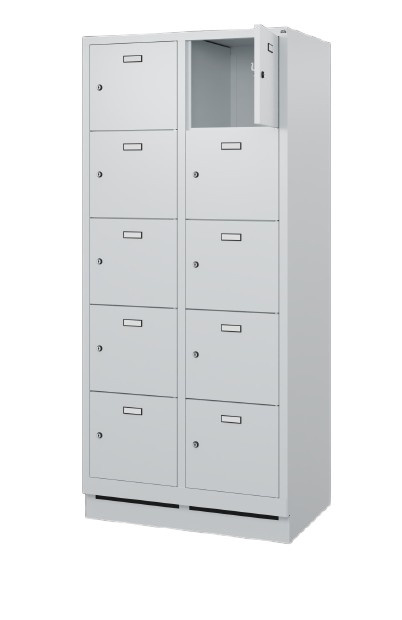 BIGBOXX Fächerschrank Comfort in Weiß aus Metall mit Scharniertüren und internen Regalböden - Bild 1