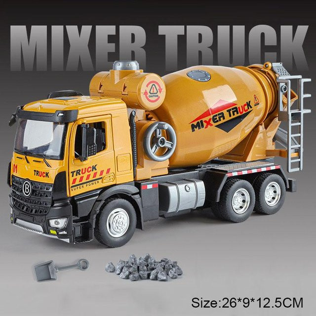 Linyi toy car Mischbetonmischer-Kranwagen-Auto, Spielzeugmodell, 1:24, mit Licht, ab 14 Jahren - Bild 1