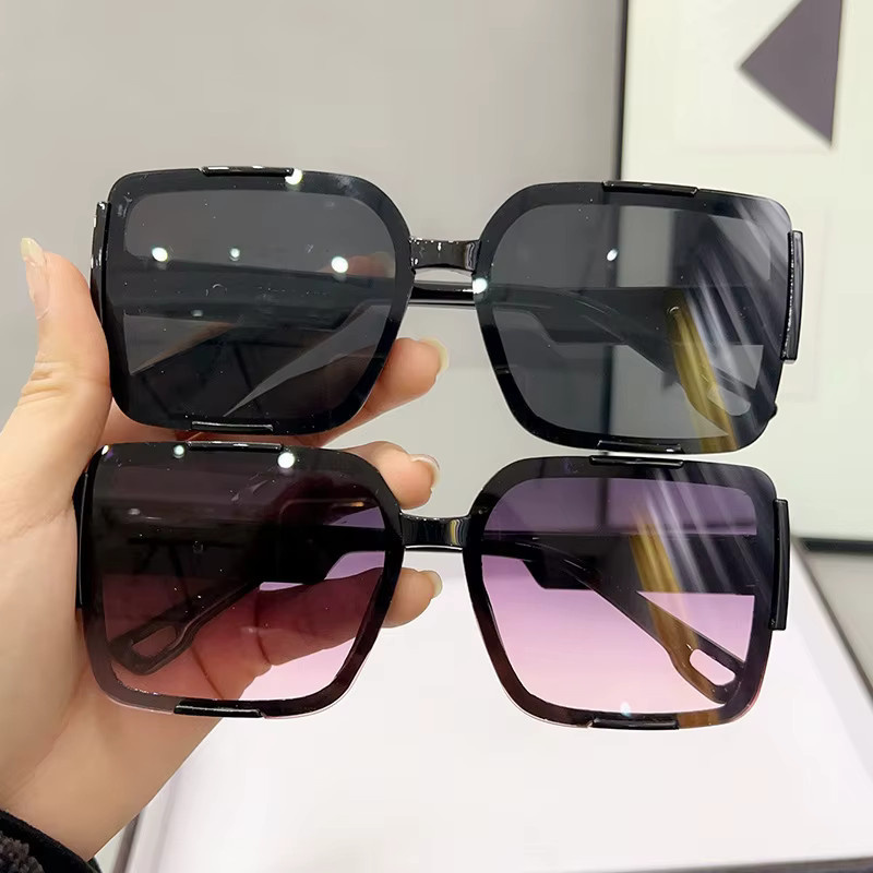 Julyrays Sonnenbrille, quadratisch, Vollrand, Metall, Schwarz, Unisex - Bild 3