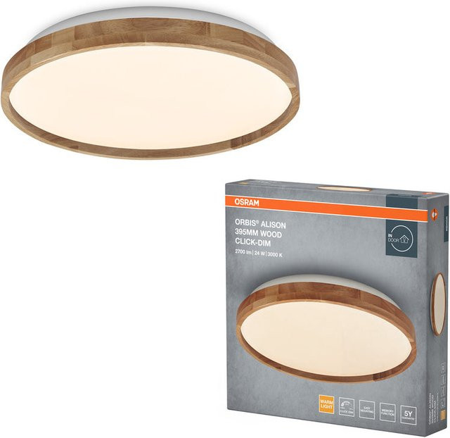 OSRAM ORBIS Alison LED Deckenleuchte in Holzdekor, 24W, dimmbar, Durchmesser: 39,5 cm - Bild 1