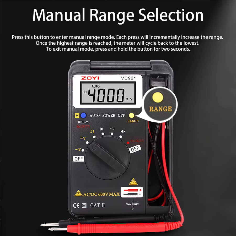 ZOYI 921 Digitalmultimeter Multifunktions-Kapazitätstester für elektrische Reparaturen - Bild 2