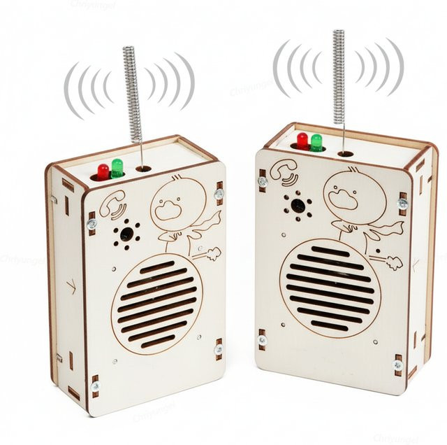 Chriyungel DIY Holz-Walkie-Talkie-Bausatz, 2-teiliges Set, Holz - Bild 1