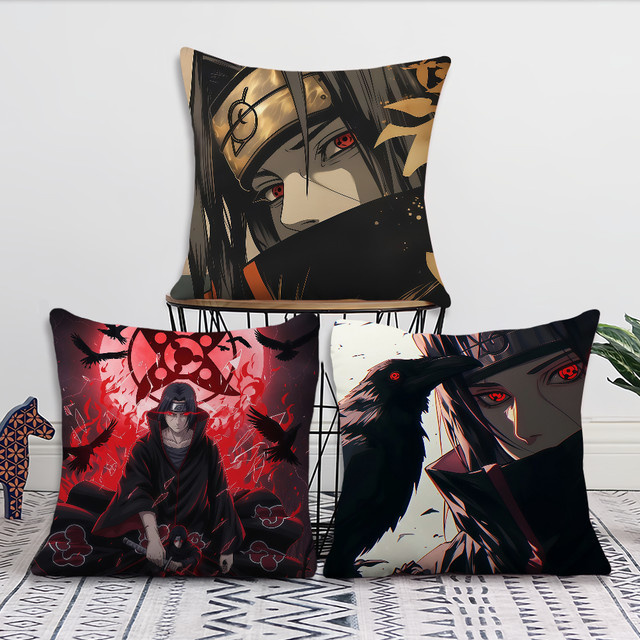 Naruto Anime Kissenbezug Itachi Uchiha quadratisch, mehrfarbig, B/H: 30 x 30 cm - Bild 1