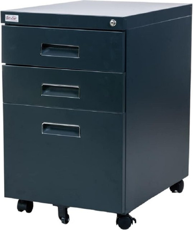 Jet-line Rollcontainer Paul Büro Rollschrank mit 3 Schubladen abschliessbar anthrazit matt