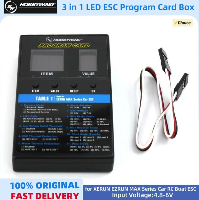 HOBBYWING 3-in-1 LED ESC Programmierkarten-Box Universal - Bild 1