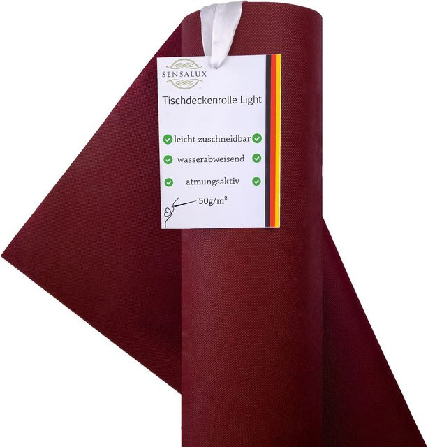 Sensalux Tischdeckenrolle Light Bordeaux, wasserabweisendes Vlies aus Polypropylen, Breite: 110 cm, Länge: 25 m - Bild 1