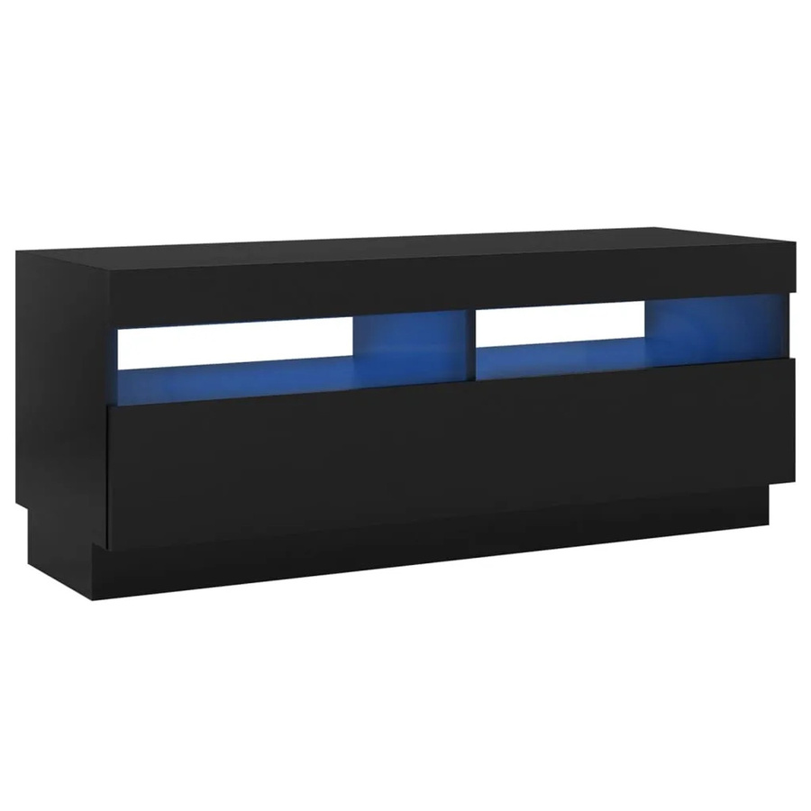 vidaXL TV-Schrank mit LED-Leuchten in Schwarz, B/T/H: 100 x 35 x 40 cm - Bild 2