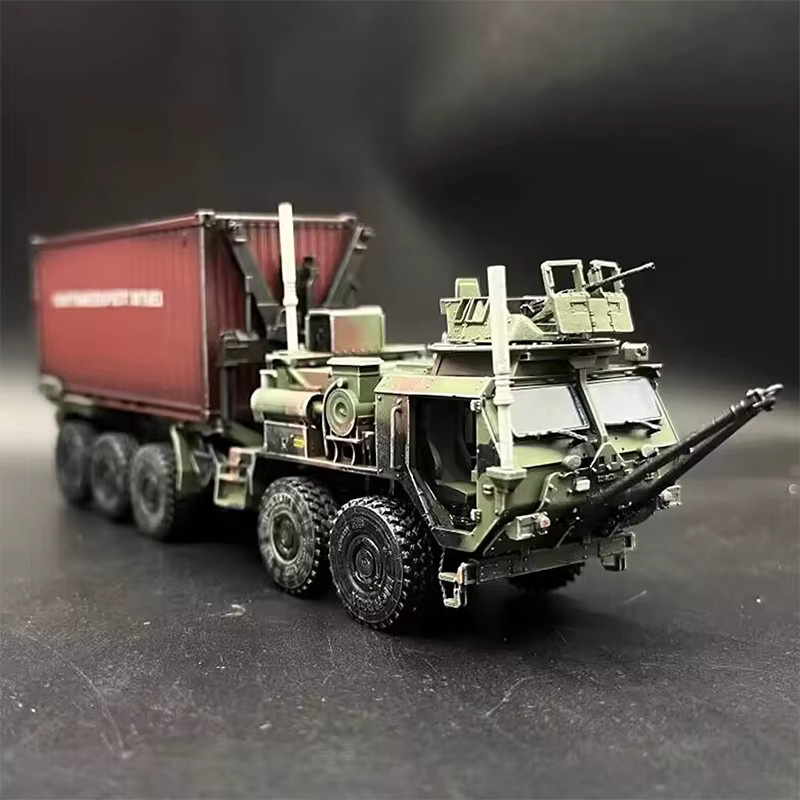 WELLY Schwerlast-Container-Transportanhänger, Simulationsmodell, 1:72 Maßstab, aus Harz - Bild 2