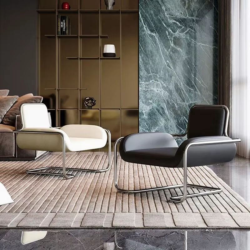 LISM Wohnzimmer Stuhl im Nordic Design mit Metallgestell und Kunstleder in Schwarz - Bild 3
