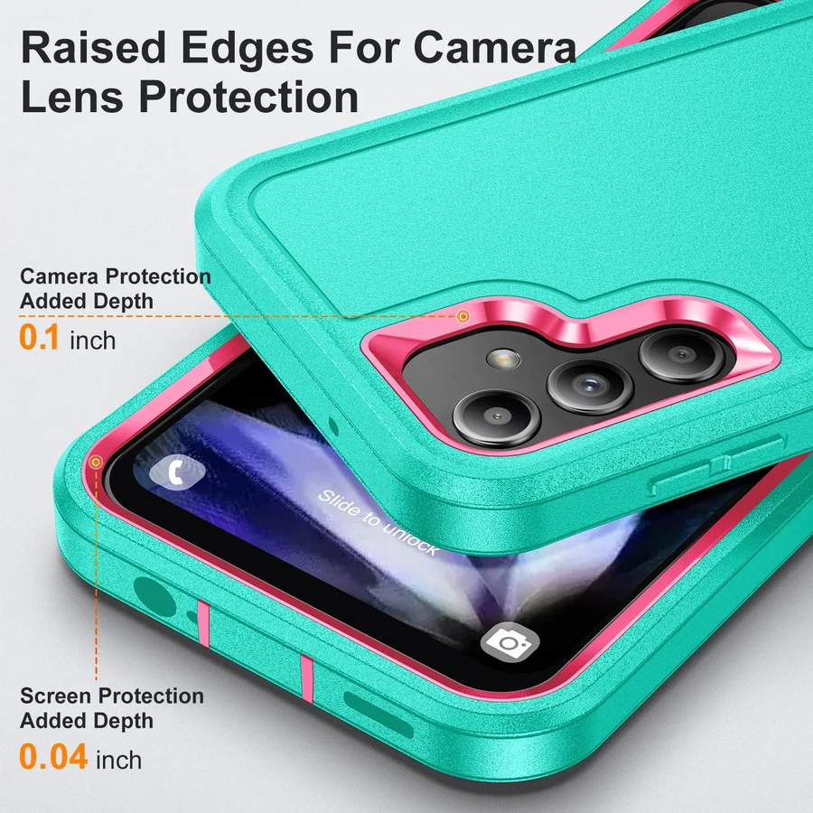 Stoßfeste Schutzhülle mit Ständer für Samsung Galaxy A16 A26 A36 A56 5G/4G sowie A06 A15 A54 A53 A14 A04S in Schwarz und Türkis - Bild 2