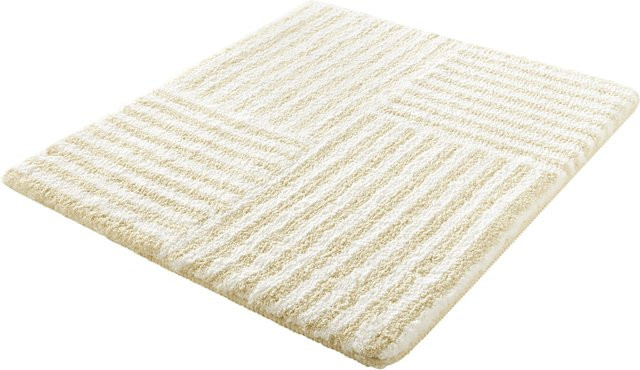 Badteppich CHELSEA beige gestreift rechteckig aus Polyester B/T/H: 55 x 65 x 20 cm - Bild 1