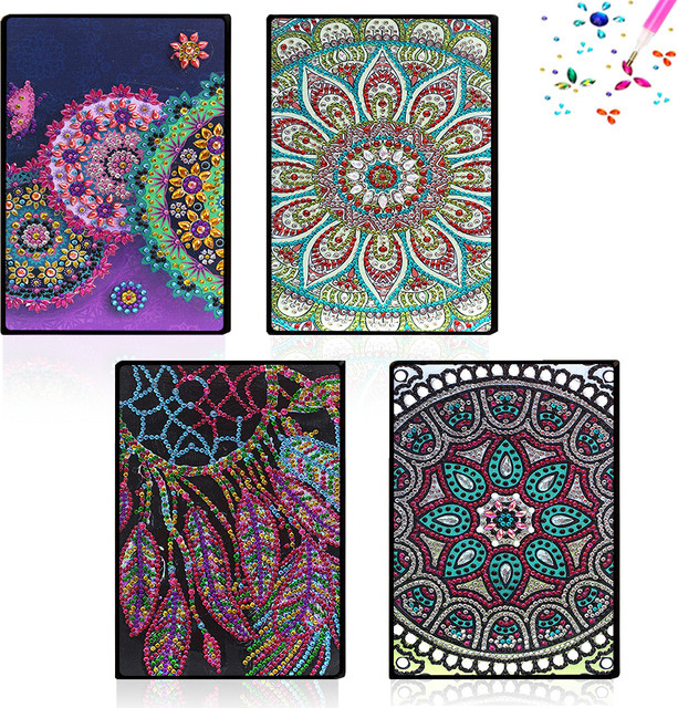 DIY-Diamant Kunst-Notizbuch mit Mandala-Muster, Hardcover, A5, Mehrfarbig - Bild 1