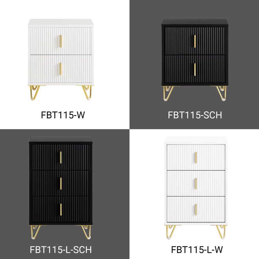 SoBuy FBT115-L Nachttisch mit 3 Schubladen in Schwarz - Bild 5