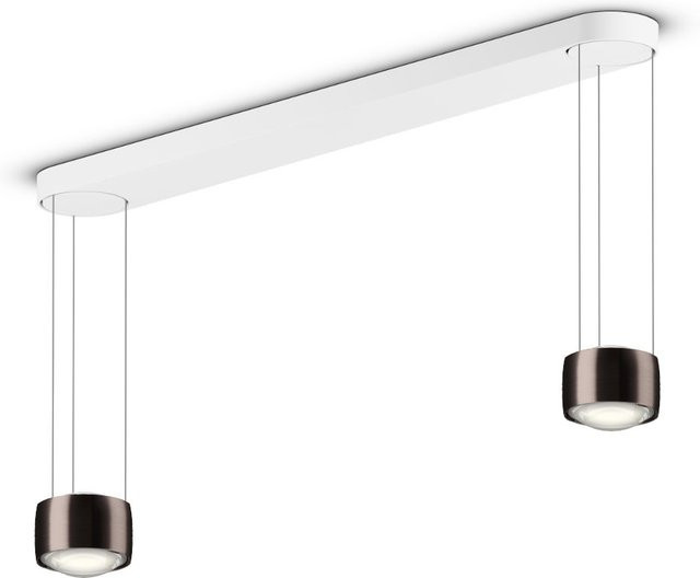 Occhio Sento sospeso due LED-Pendelleuchte mit Occhio air Modul, Linse-Ausführung, variabel 50-200 cm, warmweiß 3000K, Farbe Weiß - Bild 1